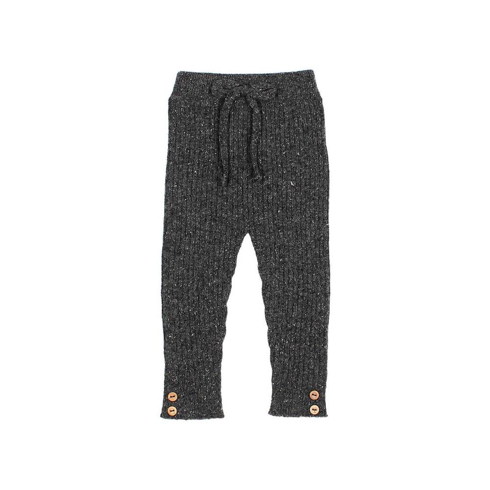NEW BÚHO girls' fine knit leggings in antracite